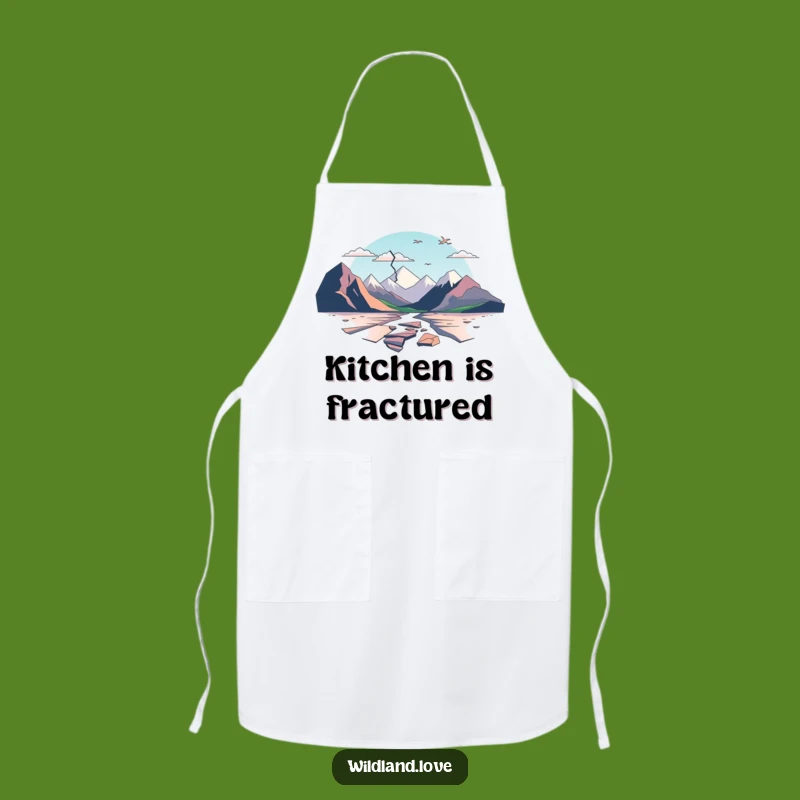 Funny Fractured Apron: Minimalist Kitchen Art, Humorous Gift