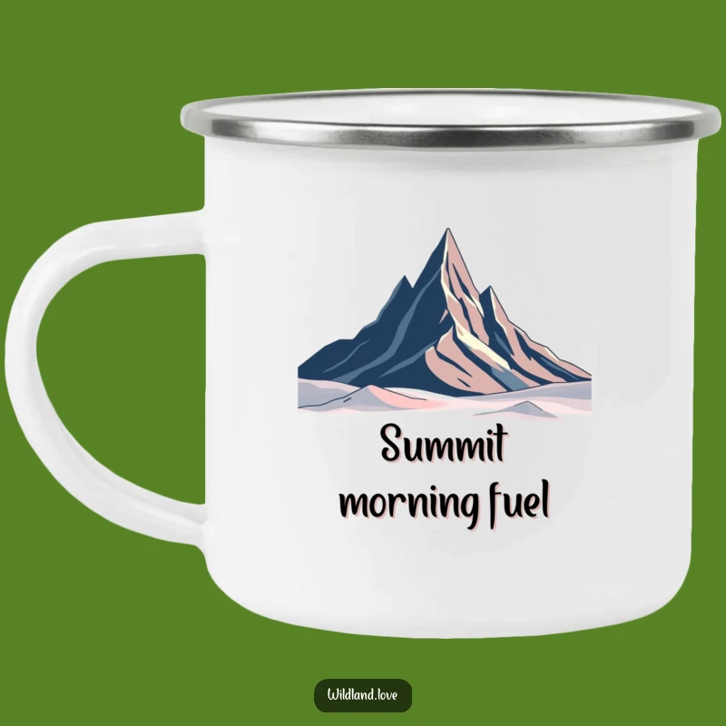Funny Abstract Peaks Camping Mug - Minimalist Enamel Camp Cup, Outdoor Humor, Great Gift