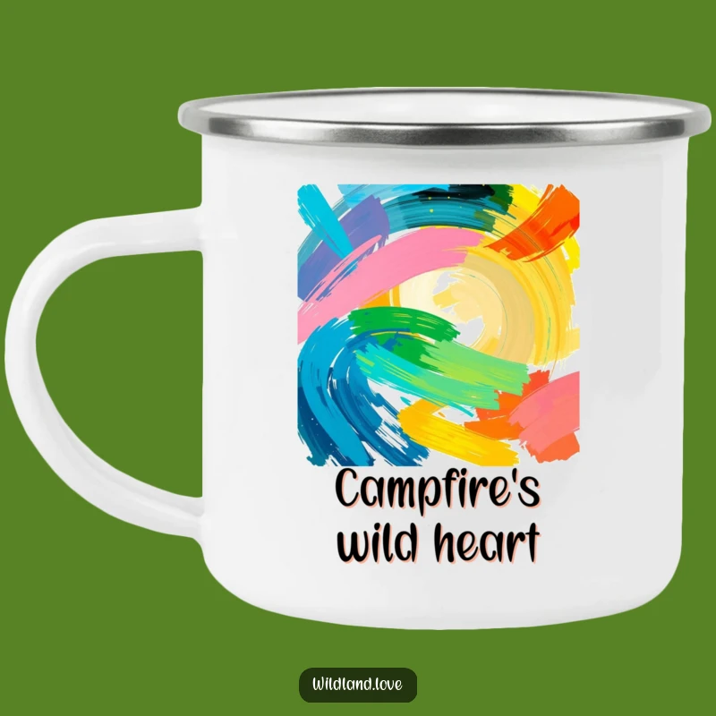 Funny Energy Camping Mug - Bold Color Strokes Abstract Camp Cup Gift