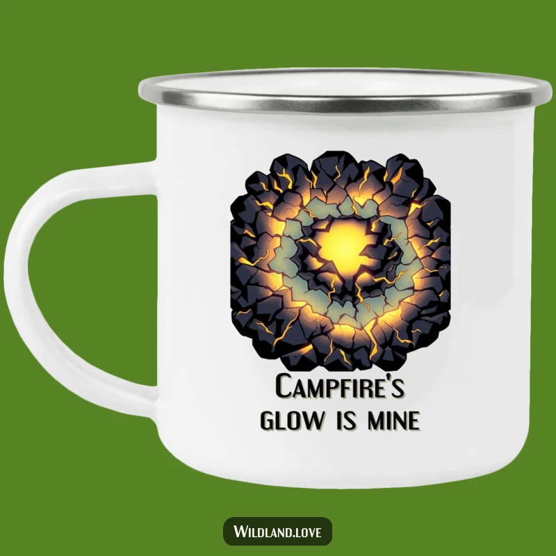 Funny Fissure Camping Mug - Glowing Primal Light Enamel Camp Cup