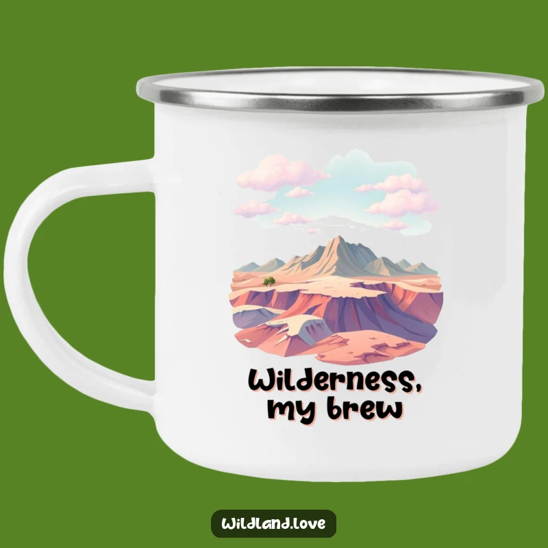 Funny Untamed Terrain Camping Mug - Abstract Texture Enamel Cup, Outdoor Adventure, Great Gift