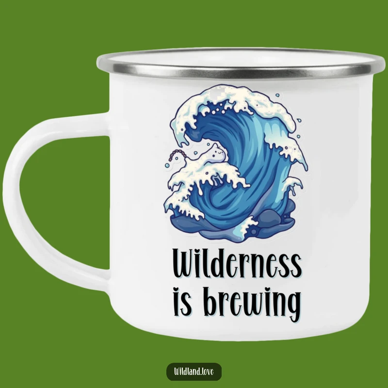 Funny Wind and Water Camping Mug - Distorted Forces Enamel Camp Cup Gift