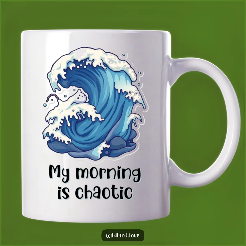 Funny Distorted Wind and Water Mug - Unique Natural Forces Art Gift for Him Her