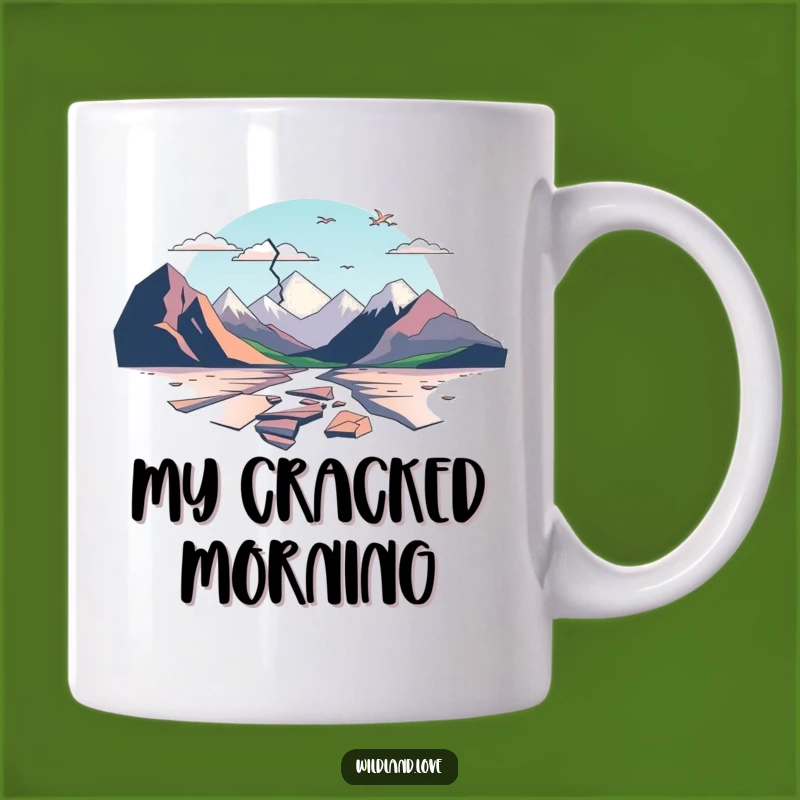 Funny Fractured Mug: Minimalist Landscape Art, Perfect Gift for Art Lovers