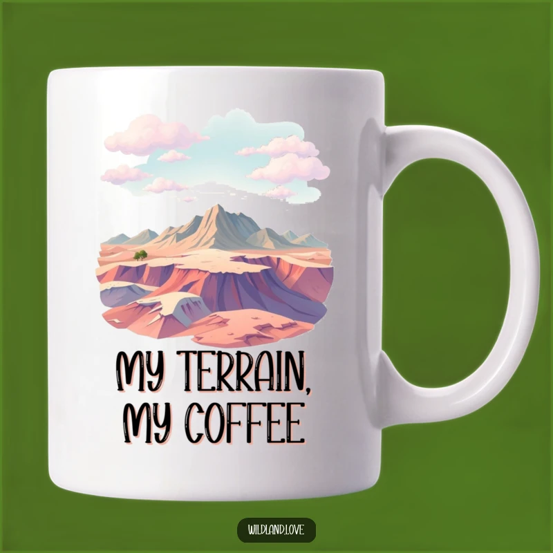 Funny Untamed Terrain Mug - Abstract Textured Planes, Vast Landscape, Perfect Gift for Explorers