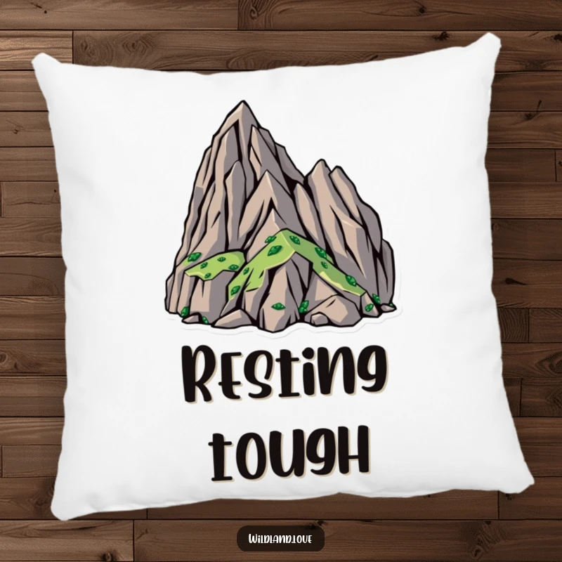 Funny pillow featuring bold, angular patterns that mimic rugged, untamed terrain, providing a touch of adventure to any room.