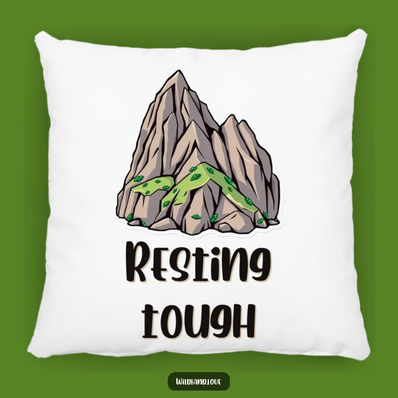 Funny Rugged Terrain Pillow: Bold Comfort, Humorous Adventure Decor