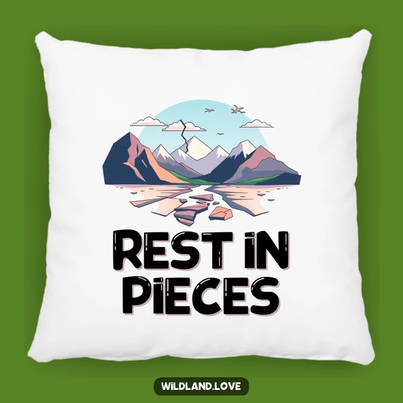 Funny Fractured Pillow: Minimalist Comfort, Humorous Art Decor