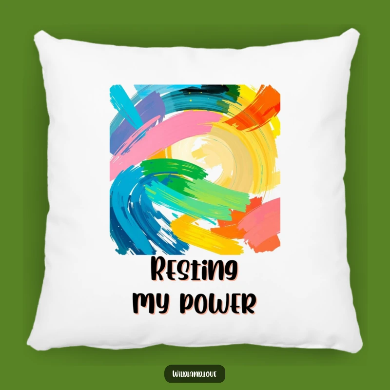 Funny Color Energy Pillow - Bold Strokes Abstract Accent Cushion Gift