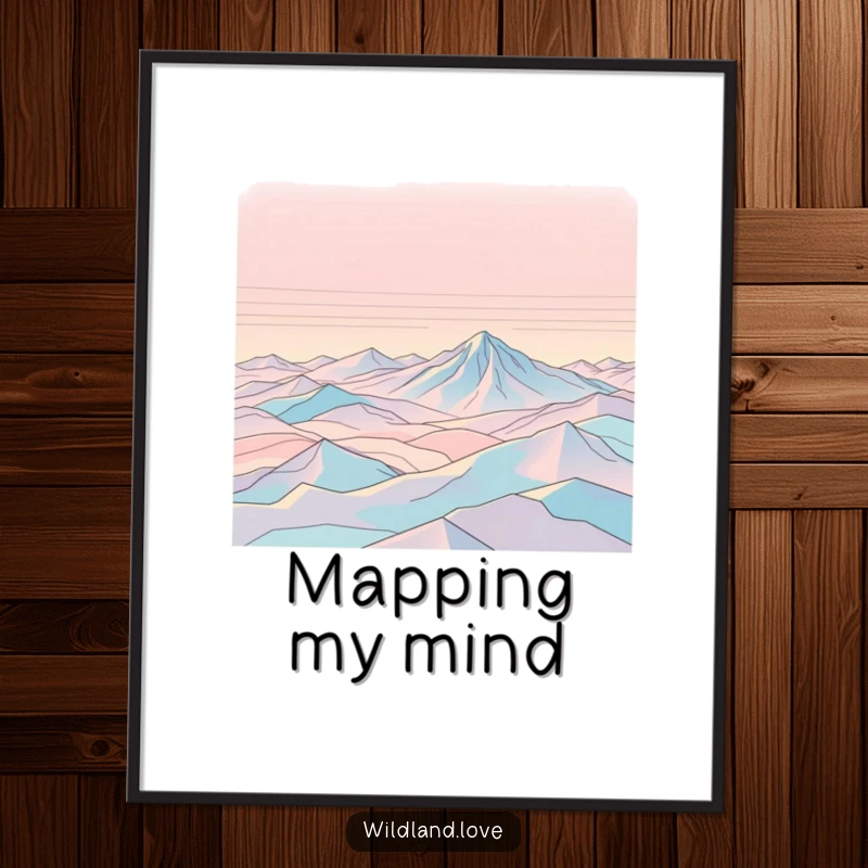 Funny printable art with abstract topographical lines suggesting vast, empty expanses, ideal for creating a sense of open space.