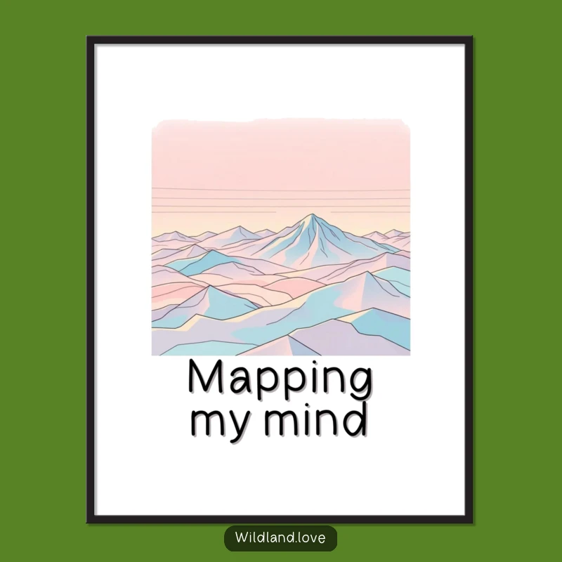Funny Expanse Digital Art: Topo Lines Print, Humorous Decor Gift