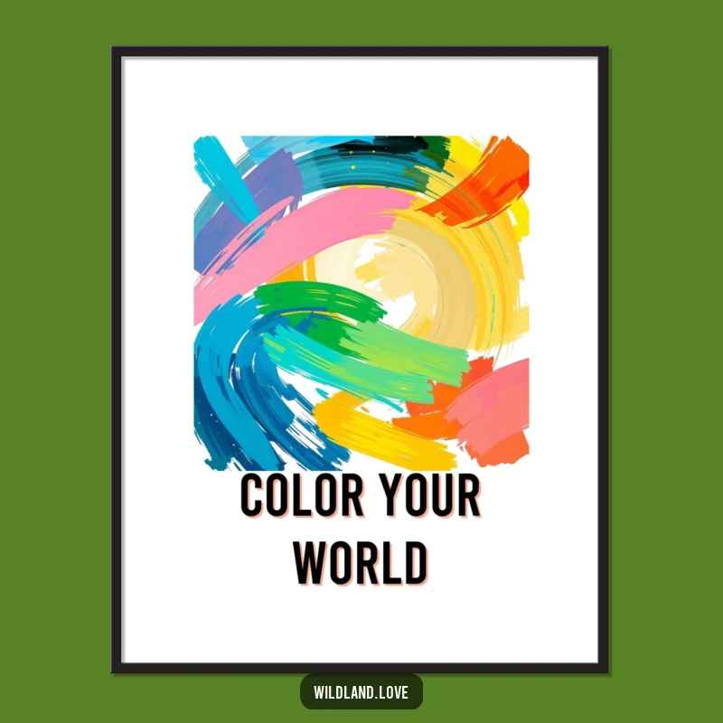 Funny Natural Energy Digital Print - Bold Color Strokes Abstract Art