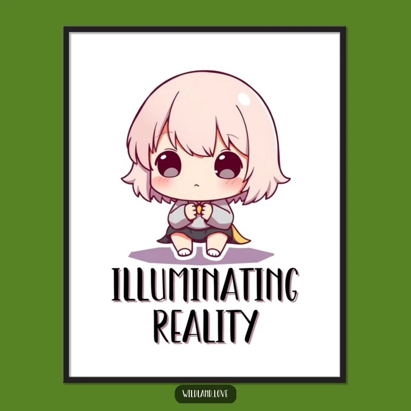 Funny Light Shadow Digital Art: Dramatic Contrast Print, Humorous Decor