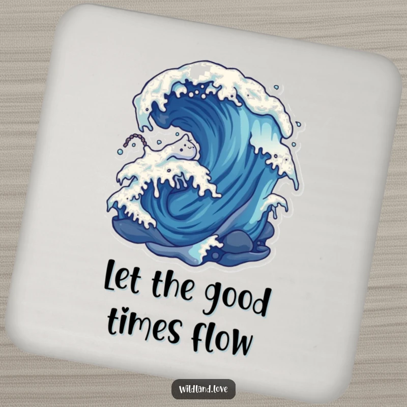 Funny distorted wind and water currents coasters, a set of stylized natural forces for protecting surfaces with humor.