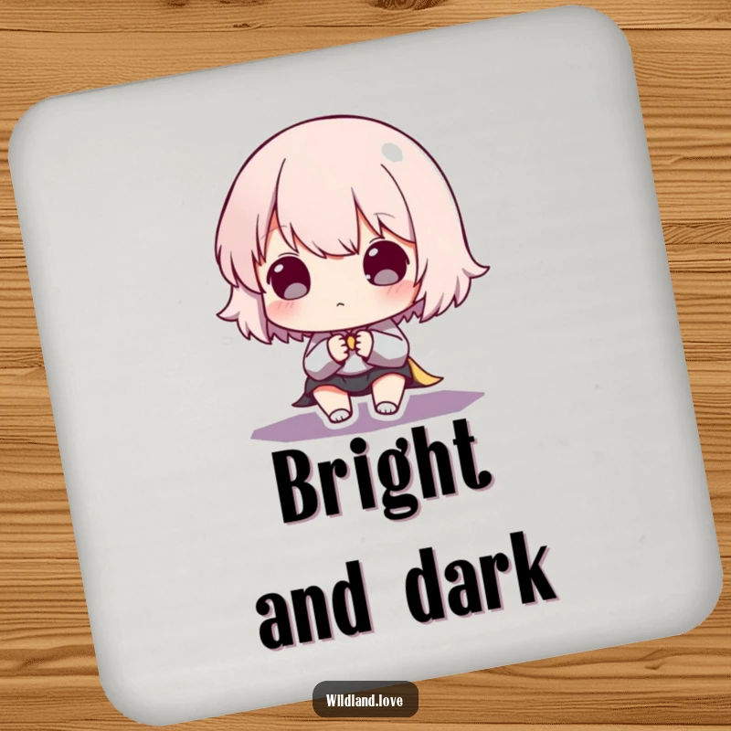 Funny drink coasters designed with a striking contrast of deep shadows and sharp, bright illumination, adding artistic flair to surfaces.