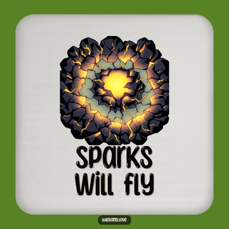 Funny Fissure Coasters - Glowing Primal Light Dark Art Set Gift