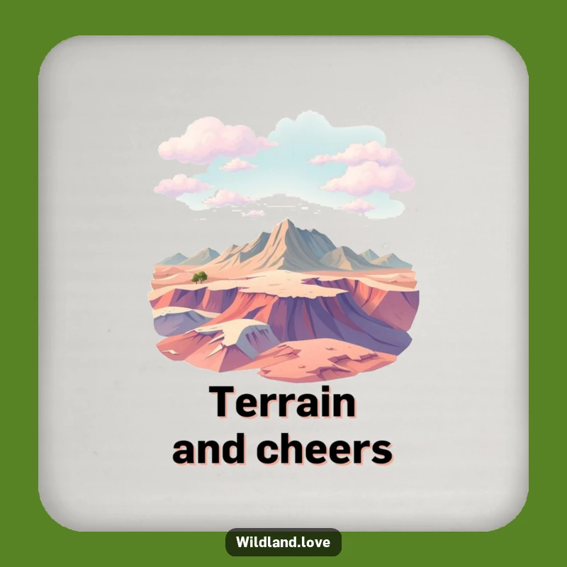 Funny Vast Terrain Coaster Set - Abstract Texture Art, Protect Surfaces with Humor, Nice Gift