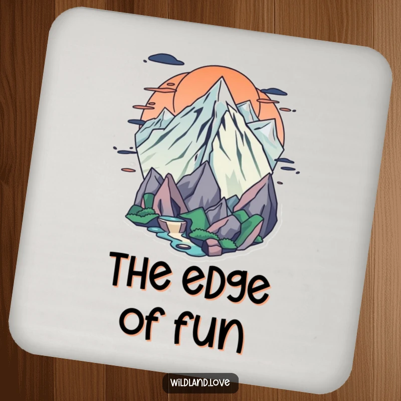 Funny frontier coasters with dynamic sharp edges and flowing curves, perfect for protecting surfaces with artistic humor.