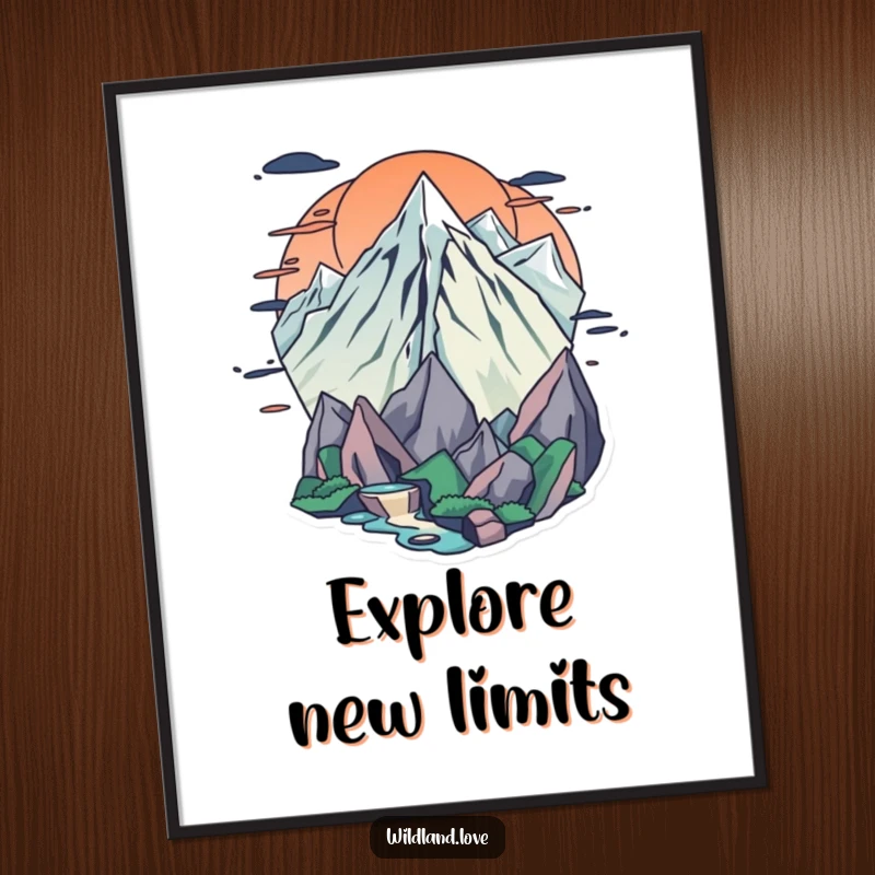 Funny frontier poster depicting dynamic sharp edges and flowing curves, designed to bring artistic humor to walls.