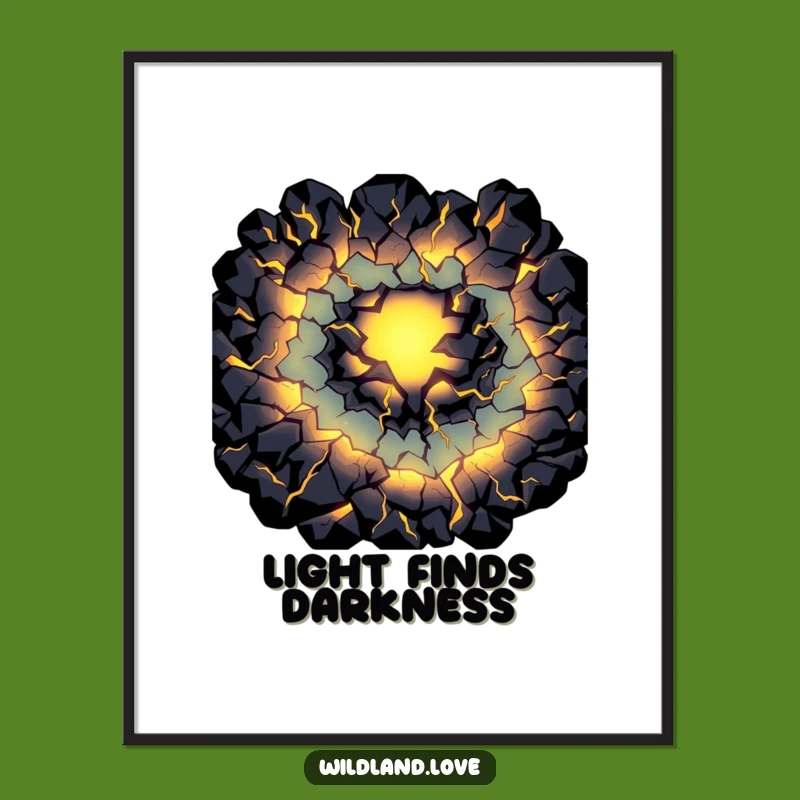 Funny Glowing Fissure Poster - Dark Primal Light Wall Art Gift