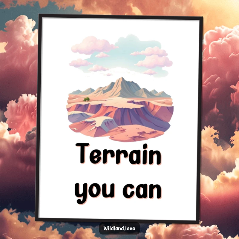 Funny abstract textured planes poster evoking vast, untamed terrain, ideal for unique wall decor and art collections.