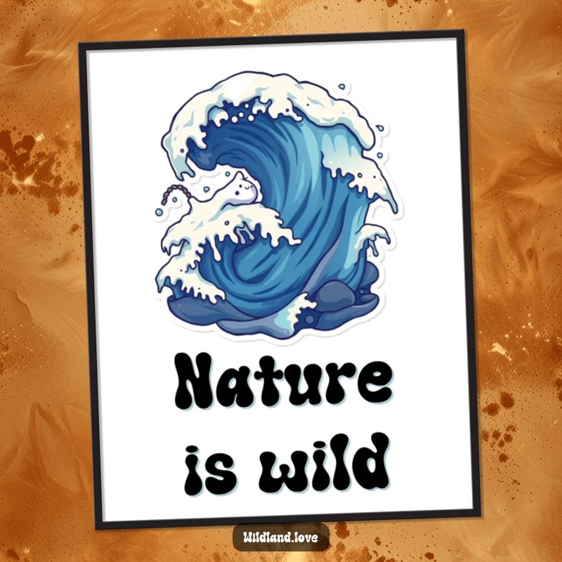 Funny distorted wind and water currents poster, a stylized depiction of natural forces, designed to bring humor and art to walls.