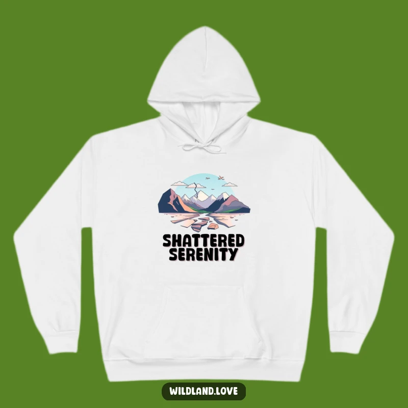 Funny Fractured Hoodie: Minimalist Landscape Comfort, Humorous Art Gift