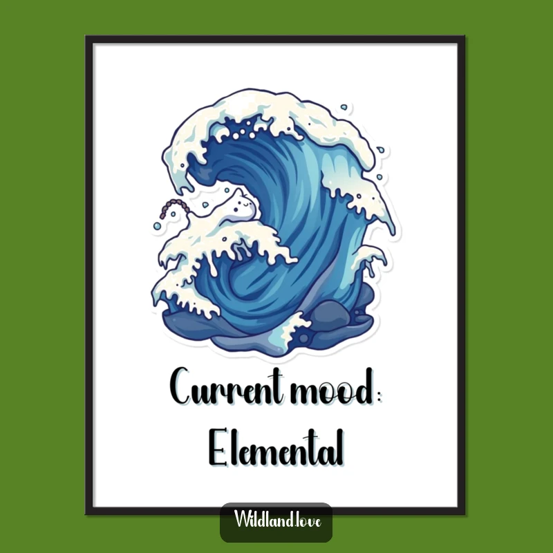 Free Printable Wall Art: Stylized Wind & Water, Abstract Downloadable Decor