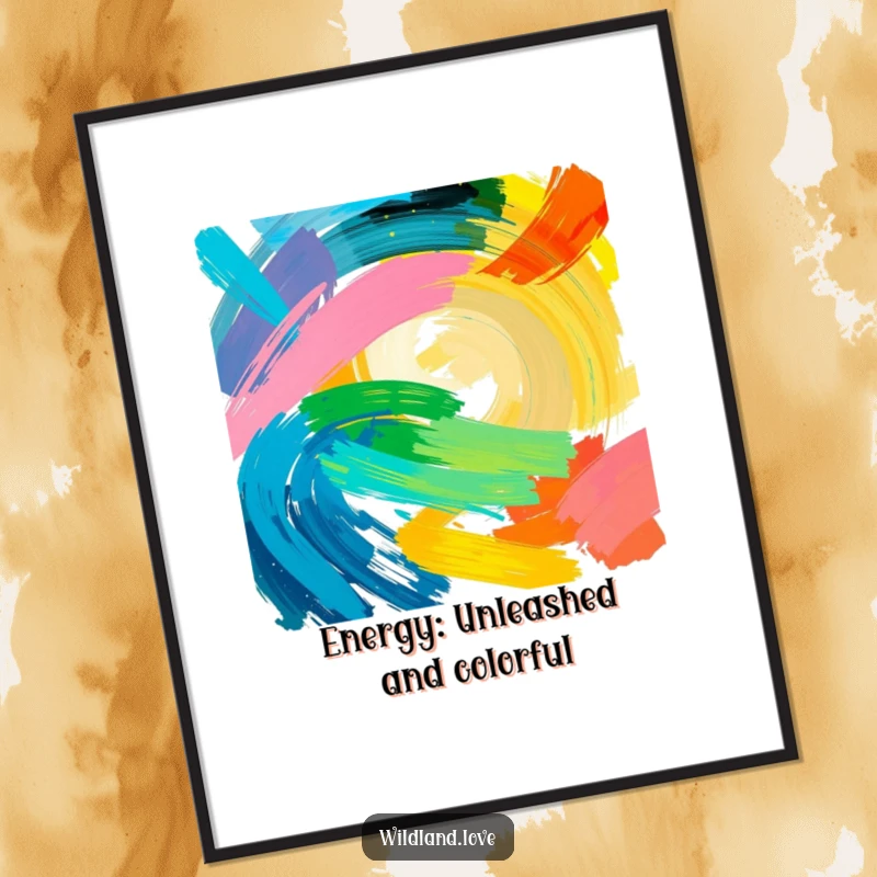 Funny Free Printable Wall Art with bold brushstrokes of intense color, depicting raw, untamed natural energy.