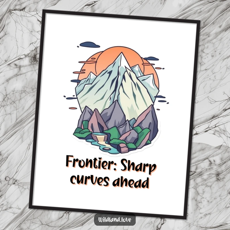 Funny Free Printable Wall Art featuring a dynamic arrangement of sharp edges and flowing curves, representing a natural frontier.