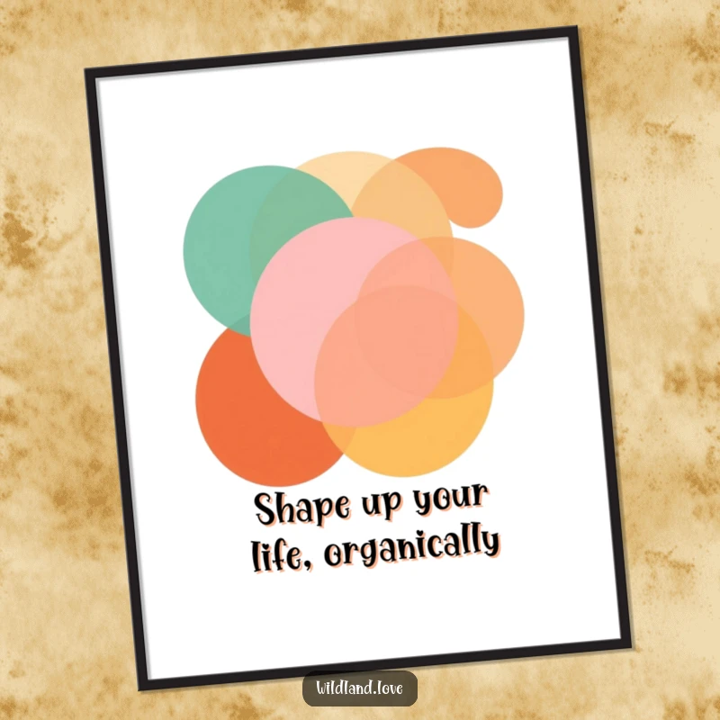 Funny Free Printable Wall Art: Bold, overlapping geometric shapes in earthy tones create a modern, abstract, and humorous composition.