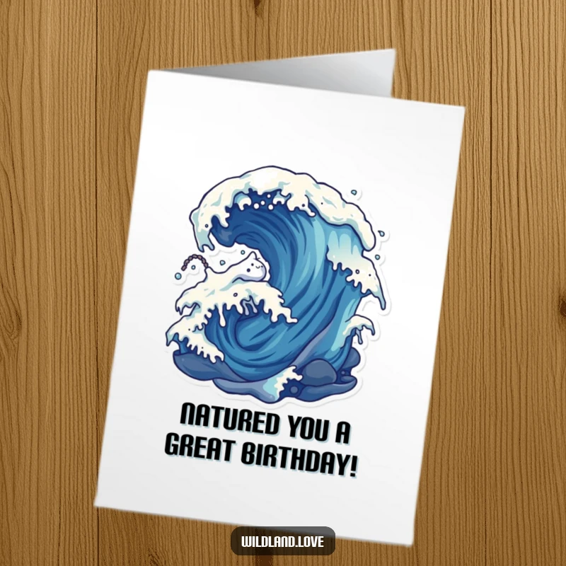 Funny Free Printable Birthday Card featuring a comical wind gust character blowing out candles with a mischievous expression.