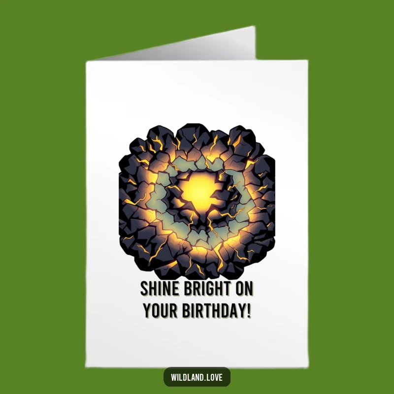 Free Printable Birthday Card: Glowing Fissures, Mysterious Fun, Downloadable Card