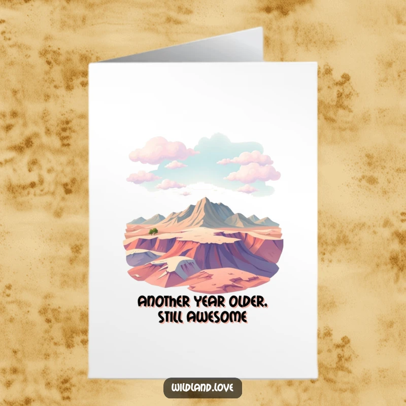 Funny Free Printable Birthday Card: Textured abstract planes mimic untamed terrain, humorous birthday wishes.