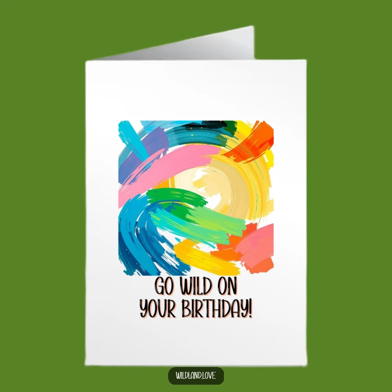 Free Printable Birthday Card: Wild Colors, Energetic Design, Downloadable Fun