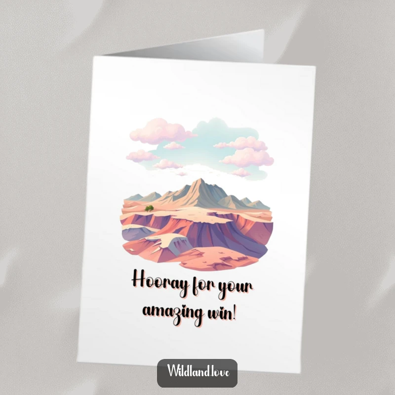 Funny Free Printable Congrats Card: Vast, untamed terrain texture symbolizes conquering challenges, a downloadable congrats.