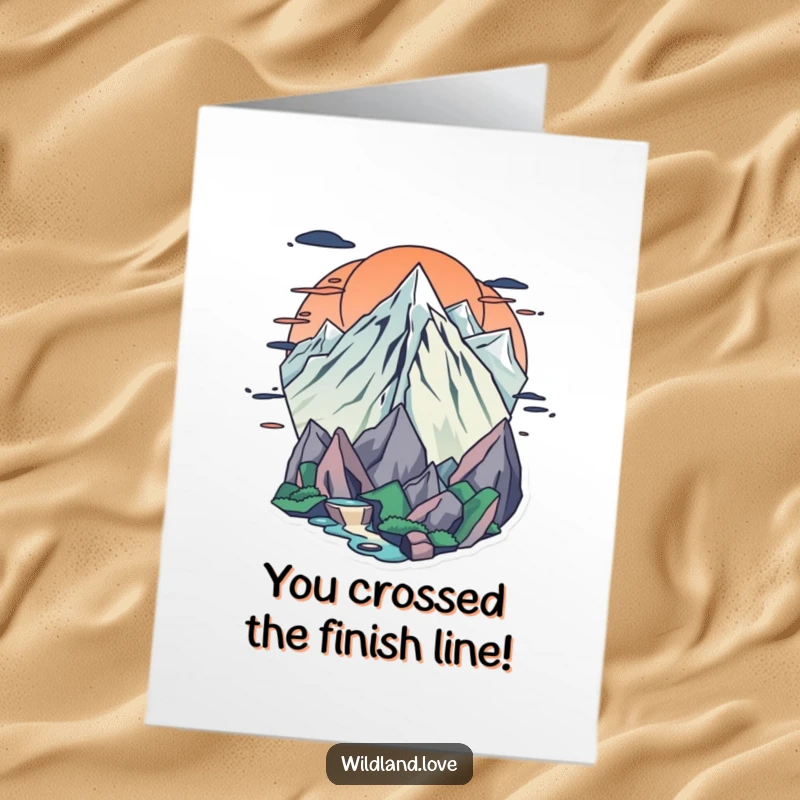 Funny Free Printable Congratulations Card with sharp edges and flowing curves, symbolizing a natural frontier and bold achievement.