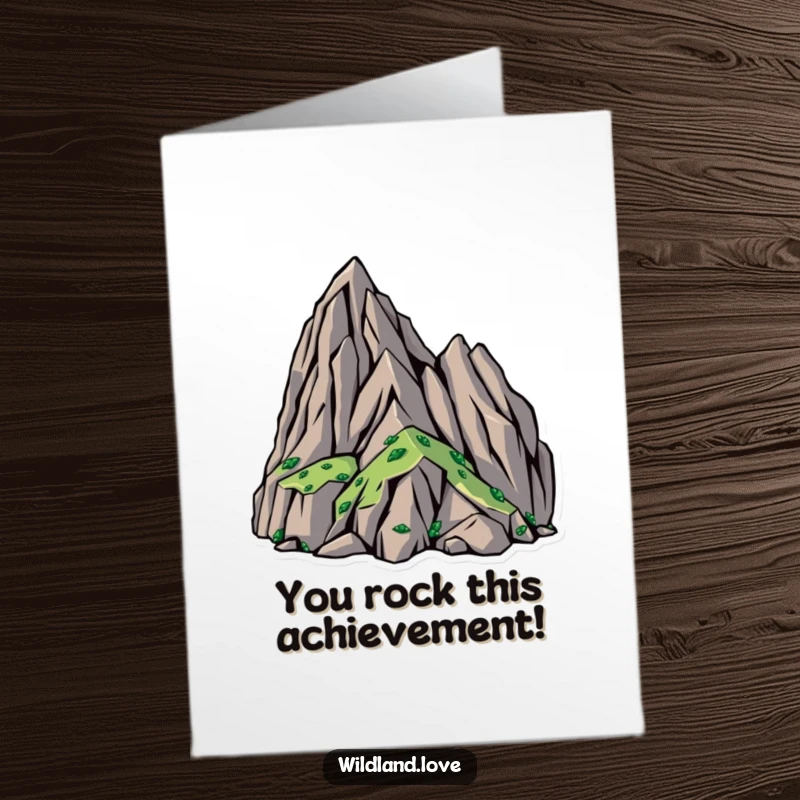 Funny Free Printable Congratulations Card showcasing bold, angular shapes of rugged terrain, symbolizing conquered challenges and new heights.