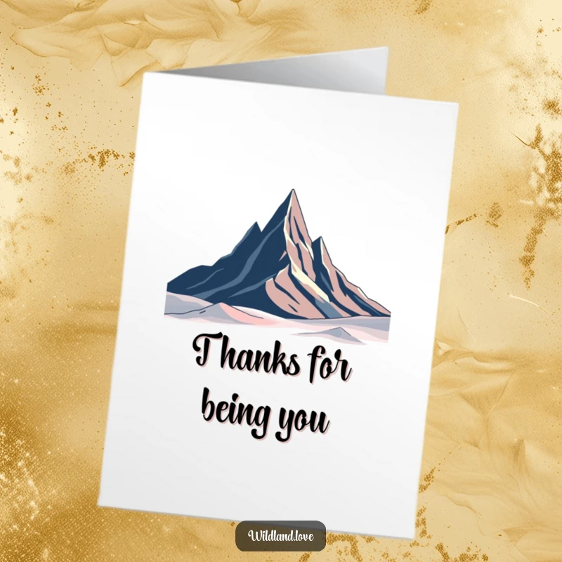 Funny Free Printable Thank You Card: Sharp minimalist peaks conveying thanks with abstract, downloadable humor.