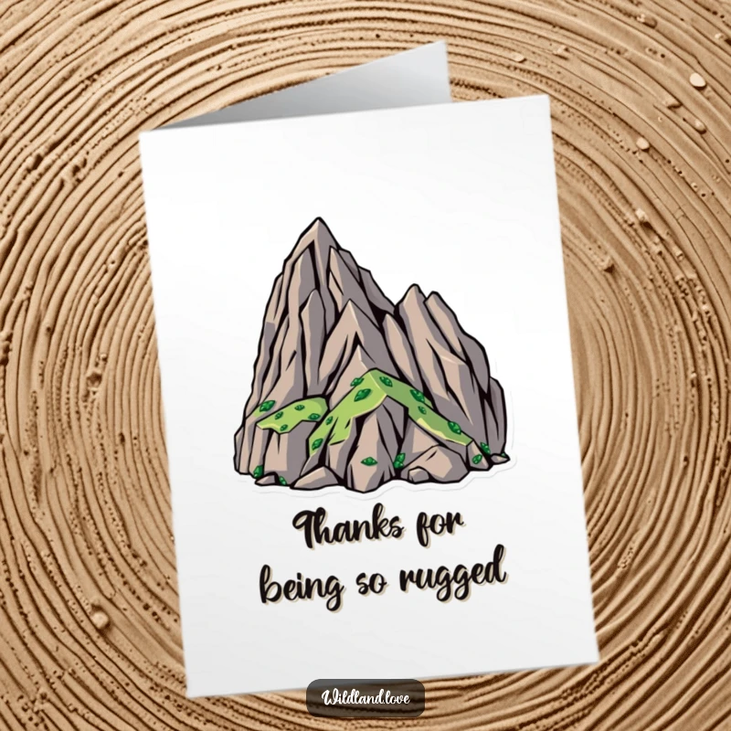 Funny Free Printable Thank You Card with bold, sharp shapes representing rugged, untamed terrain, signifying a deep and lasting thank you.