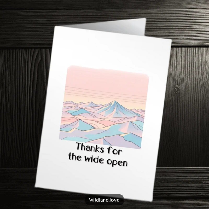Funny Free Printable Thank You Card with abstract topographical lines creating a vast, empty expanse, conveying deep and boundless gratitude.