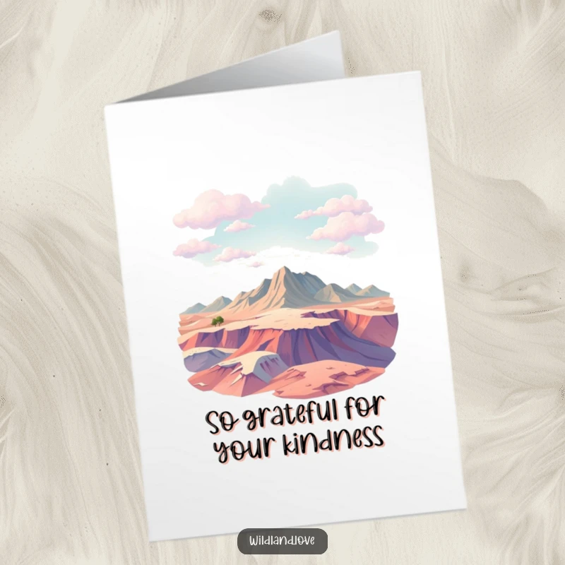 Funny Free Printable Thank You Card: Abstract textured planes like untamed terrain, conveying thanks with humor.