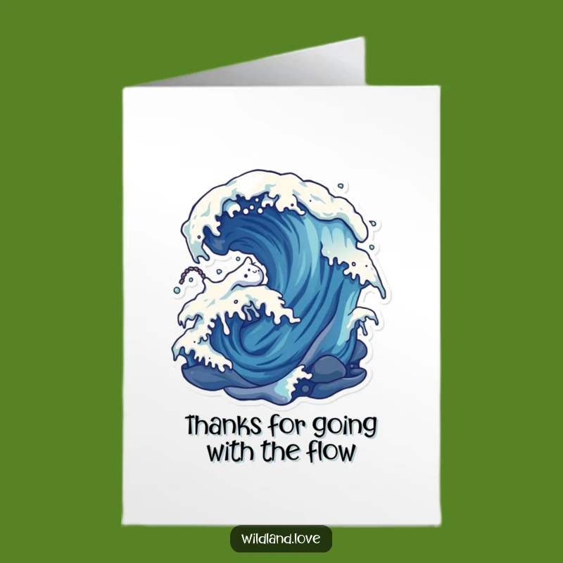 Free Printable Thank You Card: Flowing Currents Design, Express Gratitude Downloadable