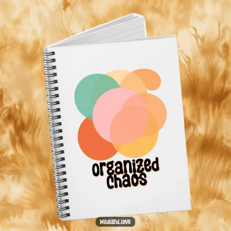 Funny notebook with bold, overlapping geometric shapes in earthy tones, perfect for modern journaling and notes.