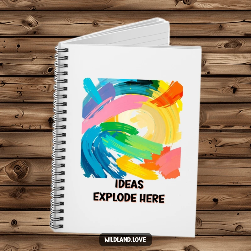 Funny intense color notebook with bold brushstrokes representing raw, untamed natural energy, perfect for journaling with artistic flair.