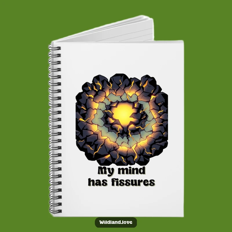 Funny Primal Light Notebook - Glowing Fissure Journal Cover Art