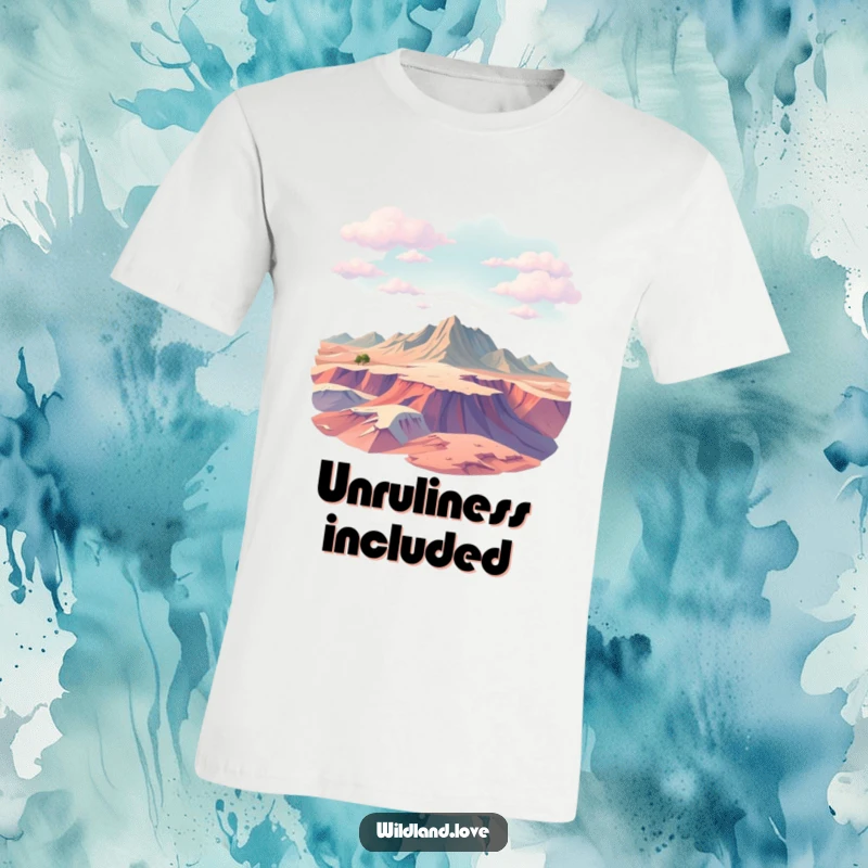 Funny graphic t-shirt with abstract textured planes creating a sense of vast, untamed terrain, ideal for art enthusiasts.