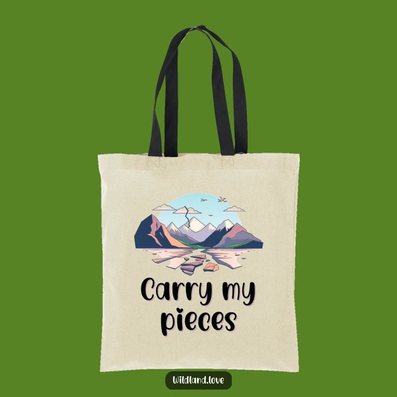 Funny Fractured Tote Bag: Minimalist Carryall, Humorous Art Gift