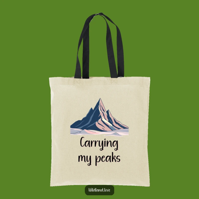 Funny Minimalist Landscape Tote Bag - Abstract Peaks Art, Stylish Eco-Friendly, Nice Gift
