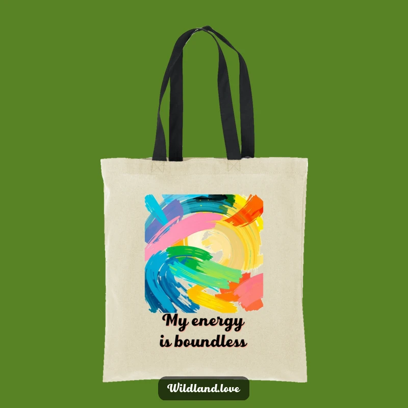 Funny Natural Energy Tote Bag - Bold Color Strokes Art Carryall Gift